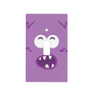 Purple Monster Face Light Switch Cover