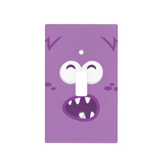 Purple Monster Face Light Switch Cover (Front)