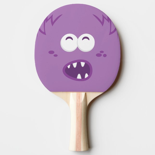 Purple Monster Face Ping Pong Paddle (Back)