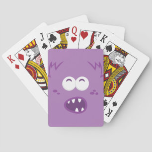 Purple Monster Face Playing Cards