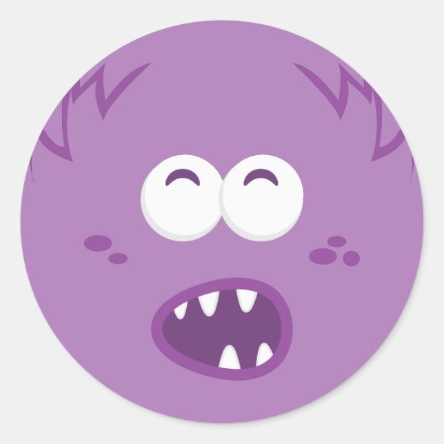 Purple Monster Face Stickers (Front)