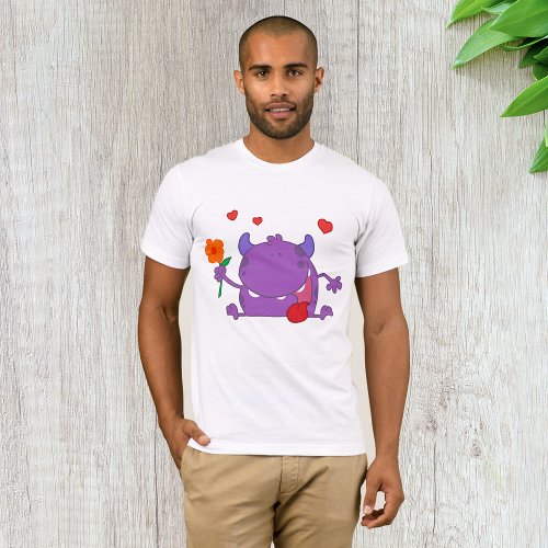 Purple Monster In Love Mens T_Shirt