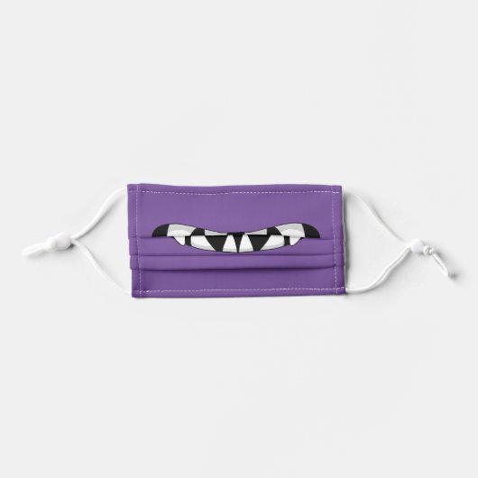 Purple Monster Mouth Kids' Cloth Face Mask (Front, Folded)