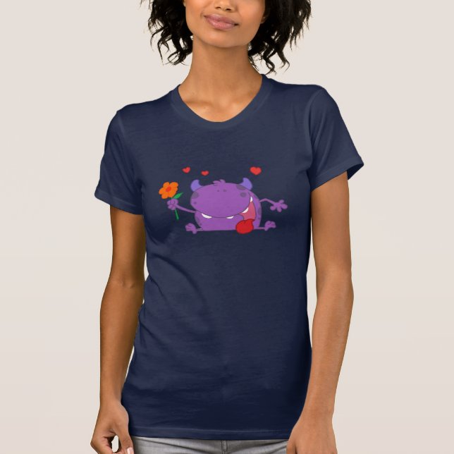 Purple Monster Womens T-Shirt (Front)