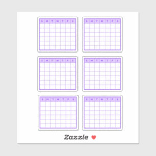 Purple Monthly Calendar Sticker