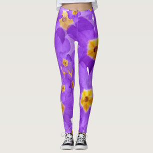 Purple Mood Floral Elegance  custom  Leggings