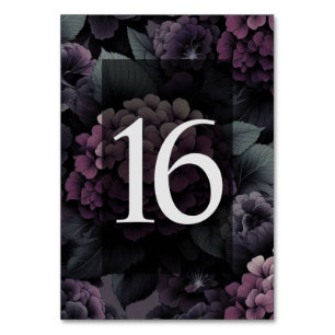 Purple Moody Floral Table 16 Number