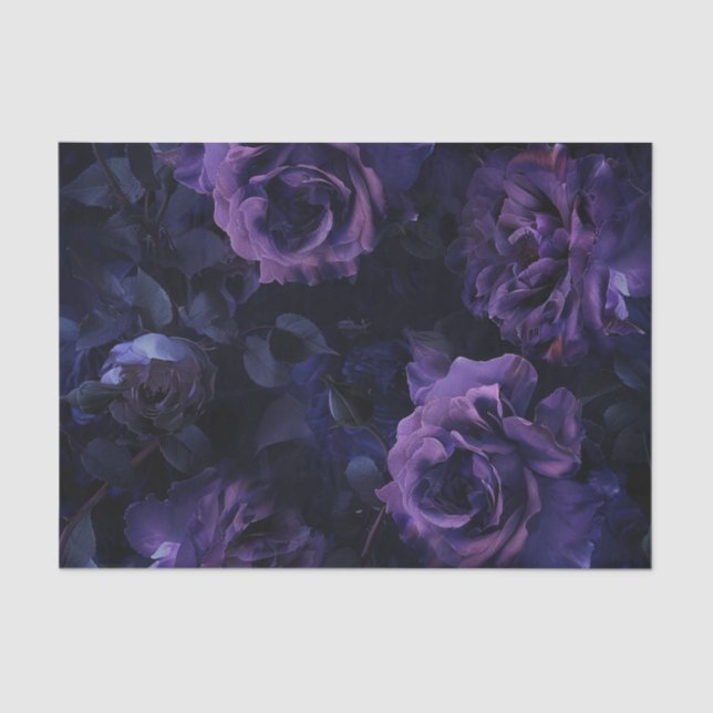 Purple Moody Roses Tissue Paper (Front)