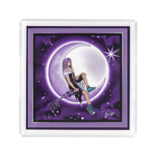 Purple Moon Child Acrylic Tray