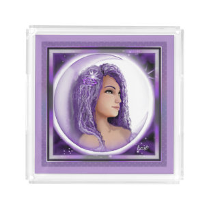 Purple Moon Child Acrylic Tray