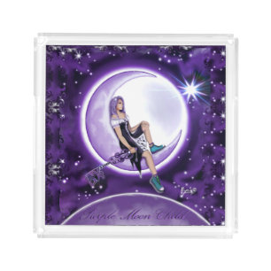 Purple Moon Child Acrylic Tray