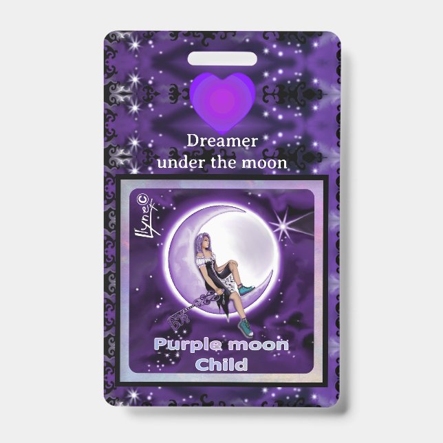 Purple moon Child Badge (Front)
