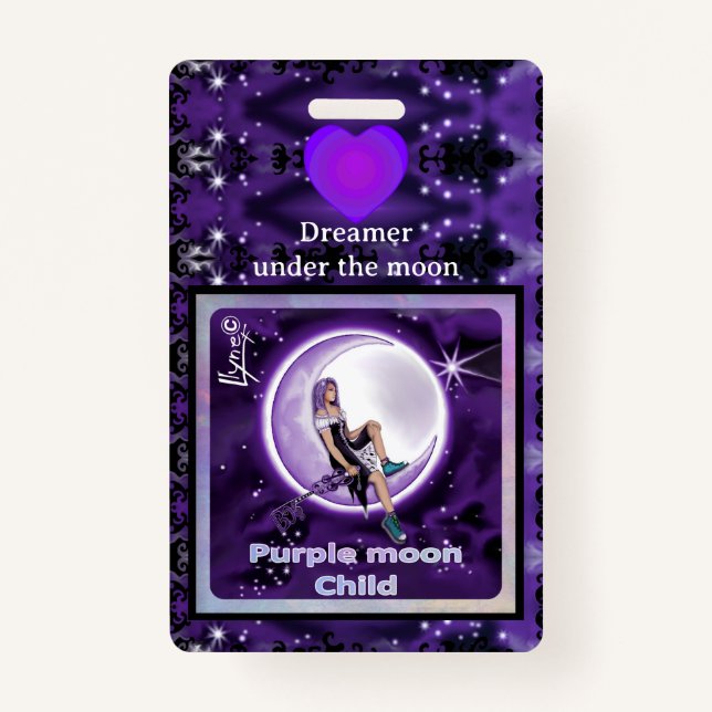 Purple moon Child Badge (Front)