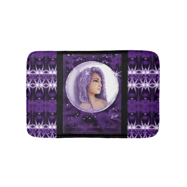 Purple Moon Child Bath Mat (Front)