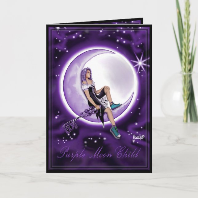Purple Moon Child blank card (Front)