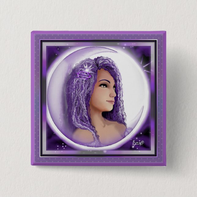 Purple moon child button (Front)