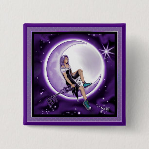 Purple moon child button