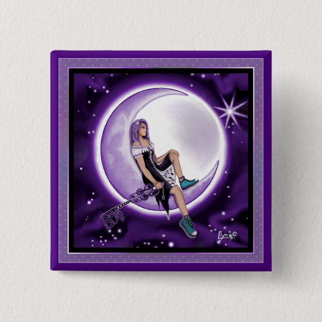 Purple moon child button (Front)