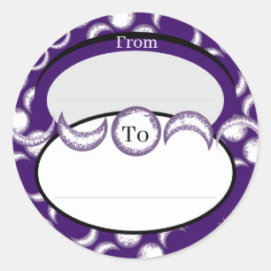 Purple Moon Child classic round sticker