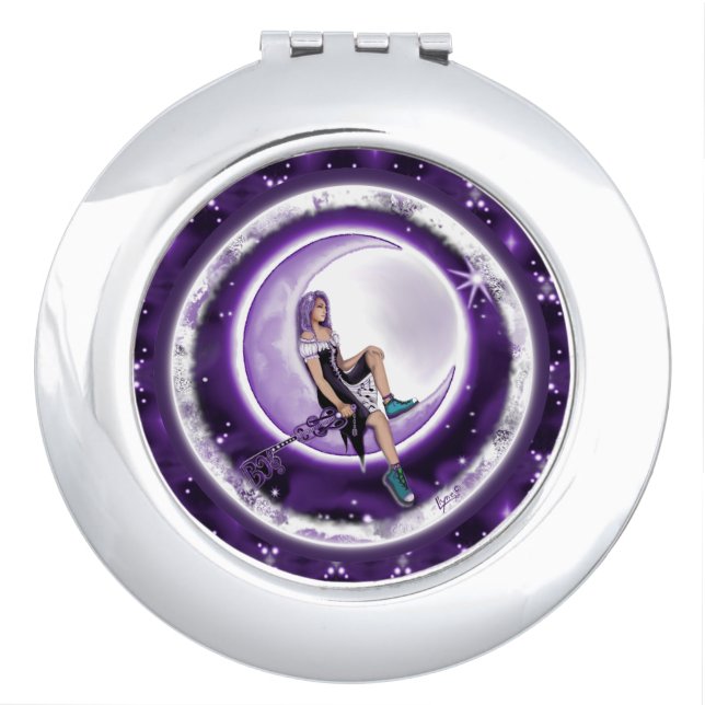 Purple Moon Child Compact Mirror (Front)