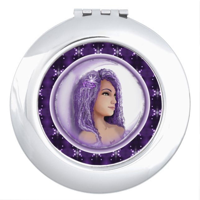 Purple Moon Child Compact Mirror (Front)