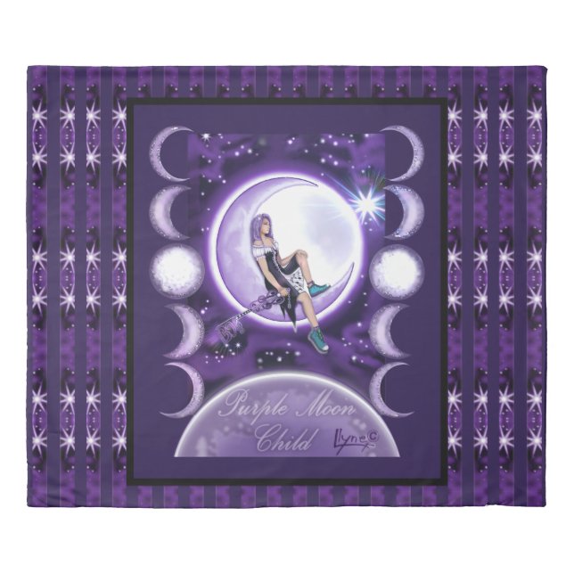 Purple Moon Child Duvet Cover (Front)