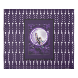 Purple Moon Child Duvet Cover