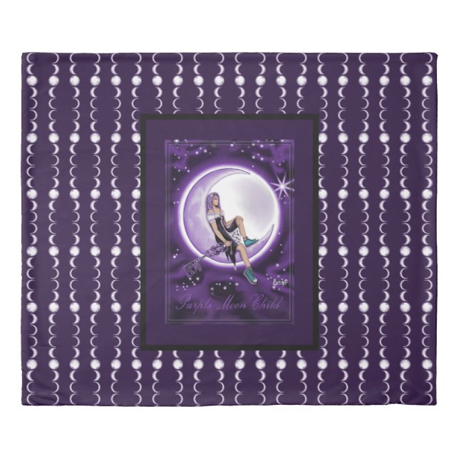Purple Moon Child Duvet Cover (Front)