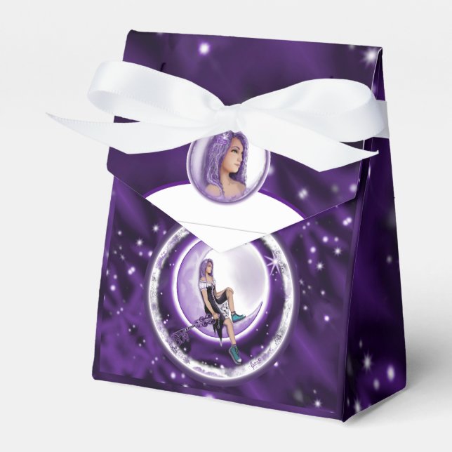 Purple Moon Child Favor Box (Front Side)