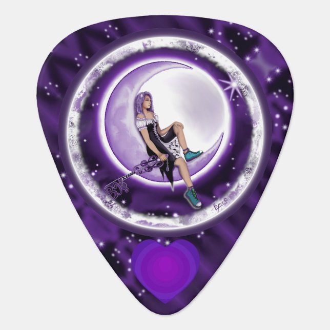 Purple Moon Child Guitar Pick (Front)