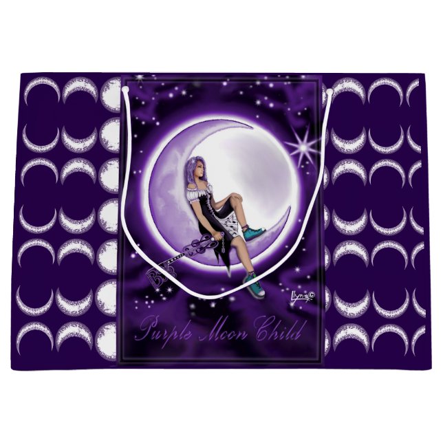 Purple Moon Child Large Gift Bag (Front)