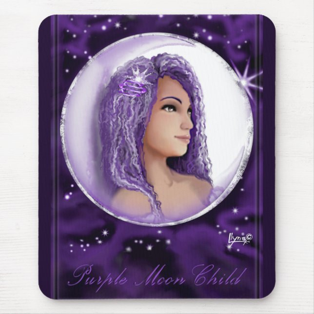 Purple moon Child Mouse Pad (Front)