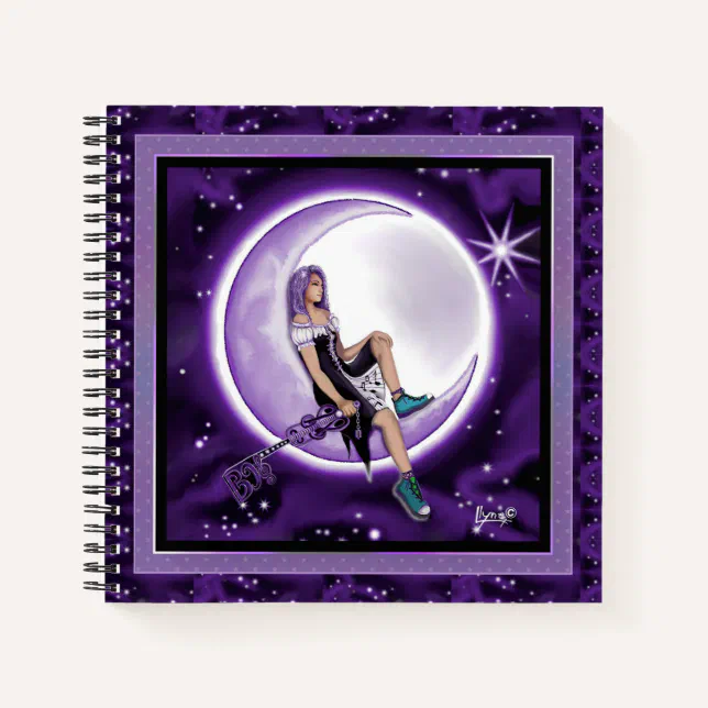Purple moon child notebook | Zazzle
