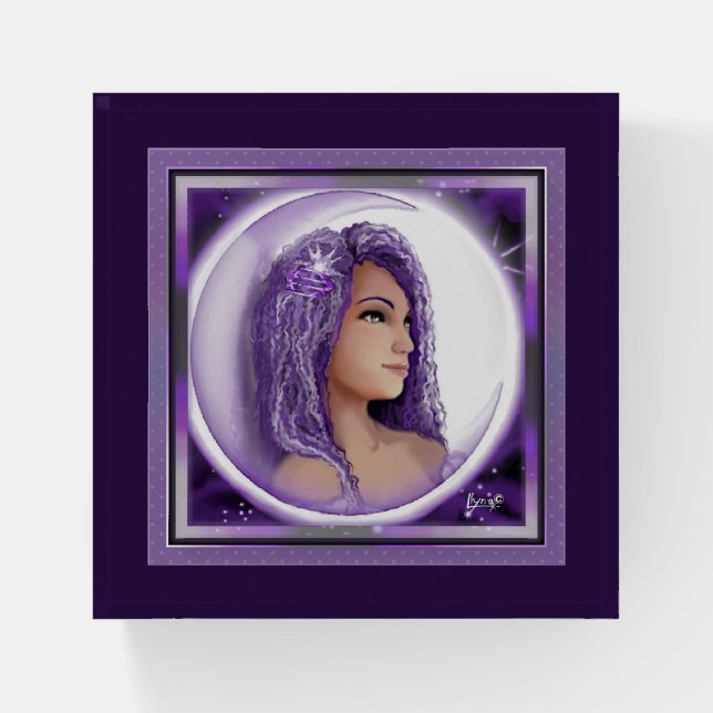 Purple Moon Child Paperweight (Front)