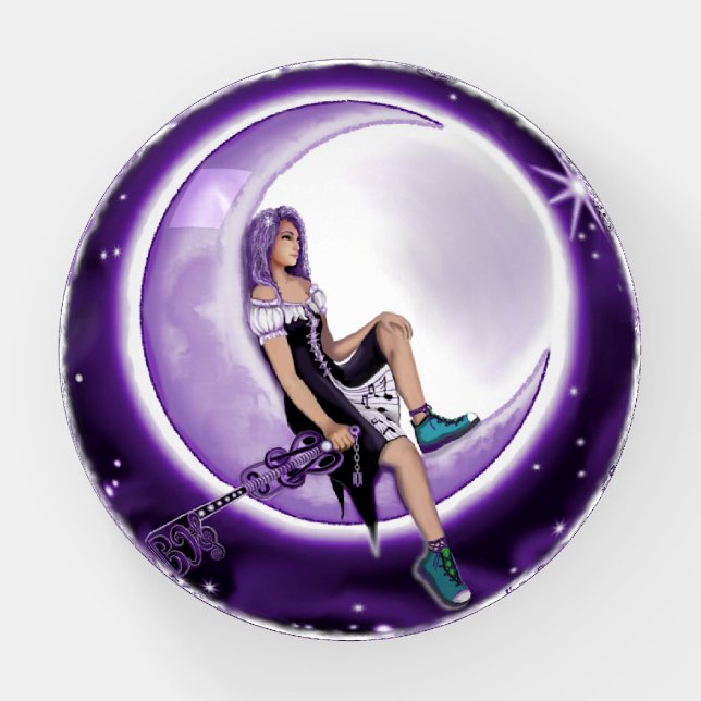 Purple Moon Child Paperweight (Front)