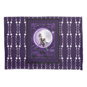 Purple Moon Child Pillow Case