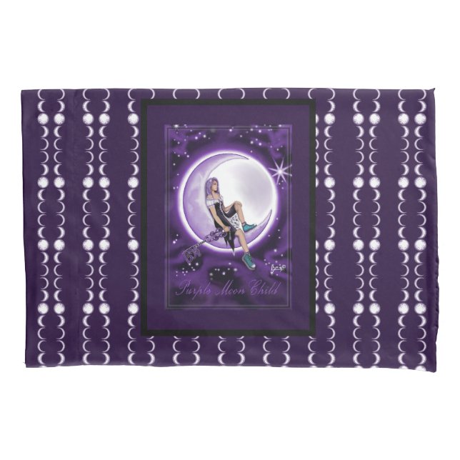Purple Moon Child Pillow Case (Front)