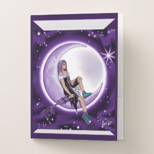 Purple Moon Child Pocket Folder