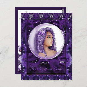 Purple Moon Child Postcard