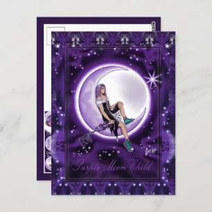 Purple Moon Child Postcard