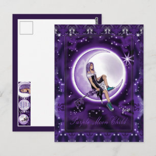 Purple Moon Child Postcard