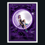 Purple Moon Child Poster<br><div class="desc">My inspiration: a solo song written and composed by the Leader of my favorite Global K-pop Group (that's why I use purple shades), those who know his work will know which track. This song could be about me and all those who have the head in the moon and the stars,...</div>
