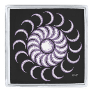 Purple Moon Child Silver Finish Lapel Pin