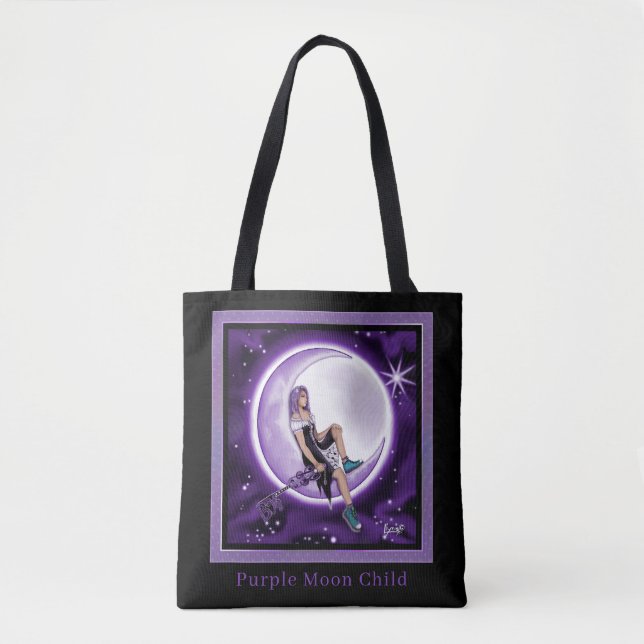 Purple Moon Child Tote Bag (Front)