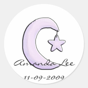 Purple Moon Classic Round Sticker
