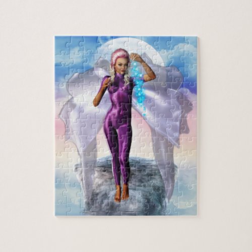 Purple Moon Fairy Magical Jigsaw Puzzle