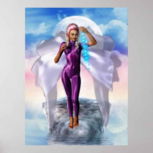 Purple Moon Fairy Poster