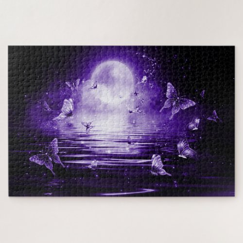 Purple Moon Fantasy Butterflies Jigsaw Puzzle