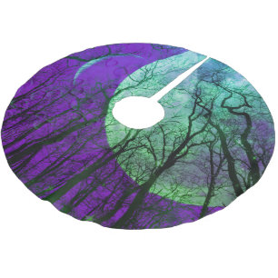 Purple moon forest customize color tree skirt