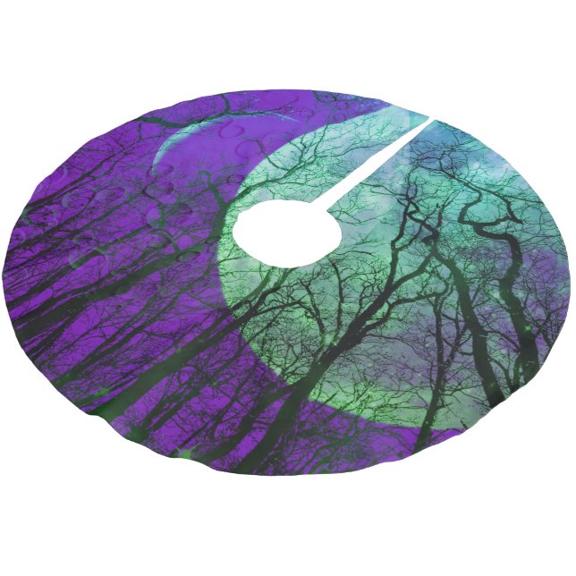 Purple moon forest customize color tree skirt (Angled)